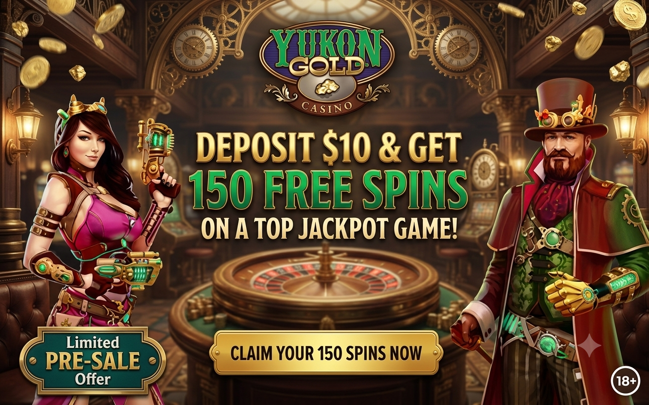 Yukon Gold Casino — Deposit $10 & Get 150 Free Spins